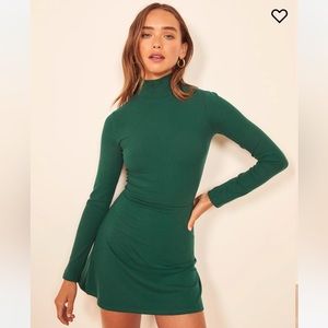 Reformation Maya Knit Dress in Emerald (S)